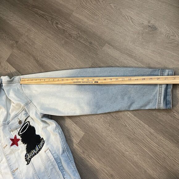 PYFD Vintage Denim Jacket Mens 2XL Guardian Angel King Streetwear Rock Hip Hop - Picture 14 of 16